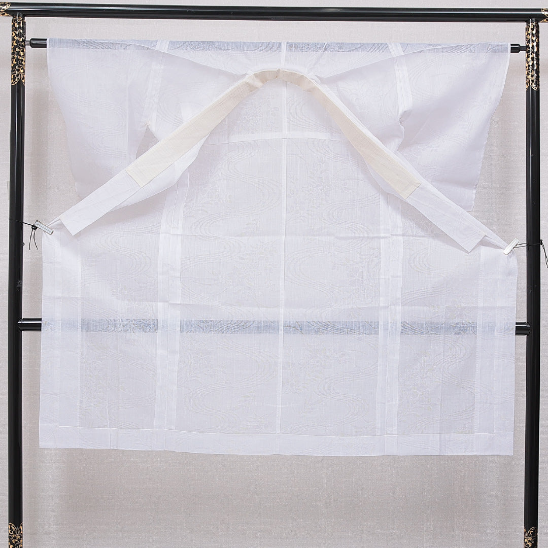 夏物 長襦袢 夏物 身丈126cm 裄丈62cm 正絹 Sランク Mサイズ 古典柄 白系 RP 1239-16673