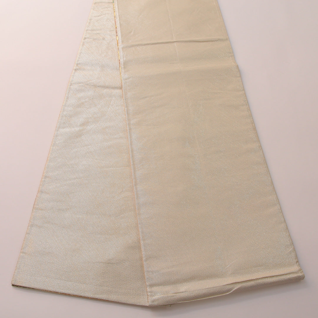 袋帯 帯丈440cm フォーマル 六通 Sランク 正絹 花車 桜 金系 多色系 1223-01891