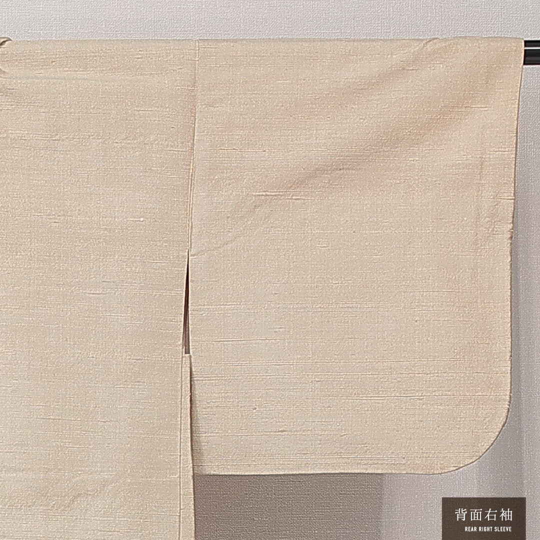羽織 袷 身丈73cm 裄丈62cm 正絹 Cランク カジュアル Sサイズ 紐あり 無地 ベージュ系 LP 1232-15254