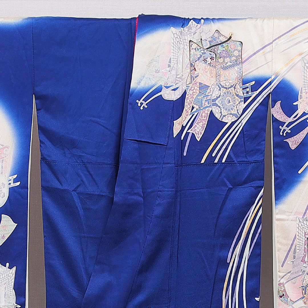 振袖 袷 身丈165cm 裄丈67cm フォーマル Cランク XLサイズ 正絹 広衿 御所車 1213-F0756