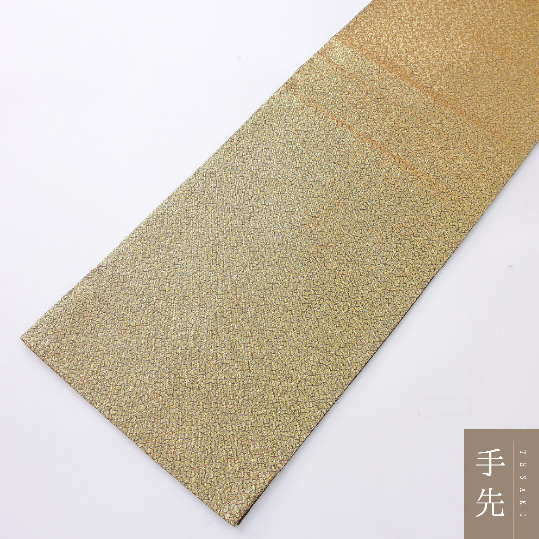 袋帯 帯丈454cm 正絹 ポイント柄 フォーマル 四季山野 金系 1243-02221