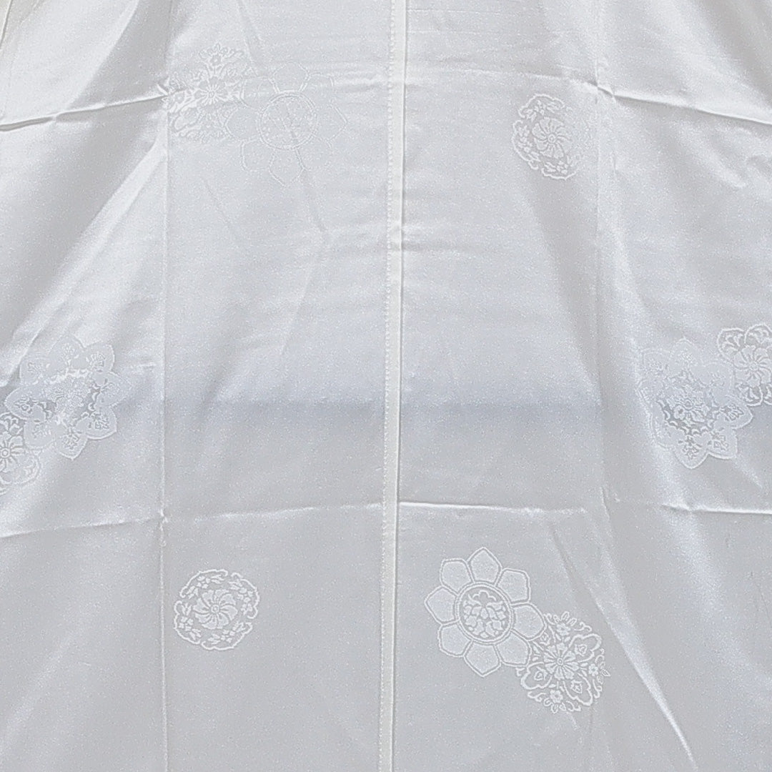 長襦袢 無双袖 身丈137cm 裄丈67cm 正絹 Sランク 2XLサイズ 宝相華 白系 RP 1239-16548