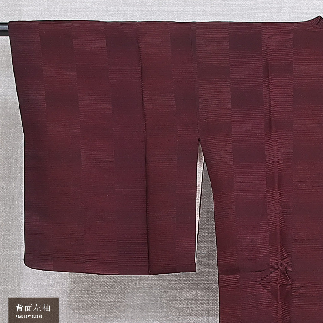 道行コート 袷 身丈86cm 裄丈64cm 正絹 Sランク セミフォーマル Mサイズ ポケットあり 抽象柄 紫系 RP 1237-16143