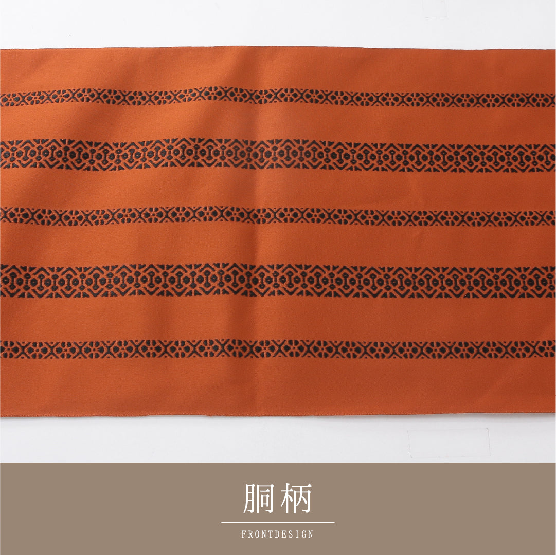 八寸名古屋帯 Sランク 帯丈252cm 正絹 全通 松葉仕立て 帯端のみ未仕立て 織り インフォーマル 本場筑前博多織 献上柄 朱系 LP 1245-04013