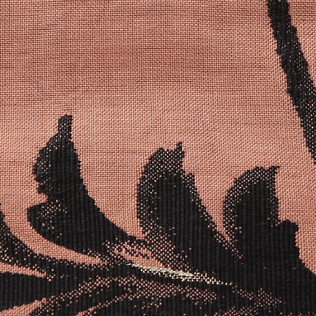 九寸名古屋帯 帯丈340cm カジュアル 名古屋仕立て ポイント柄 Aランク 正絹 綴れ織 花柄 朱系 1224-03816