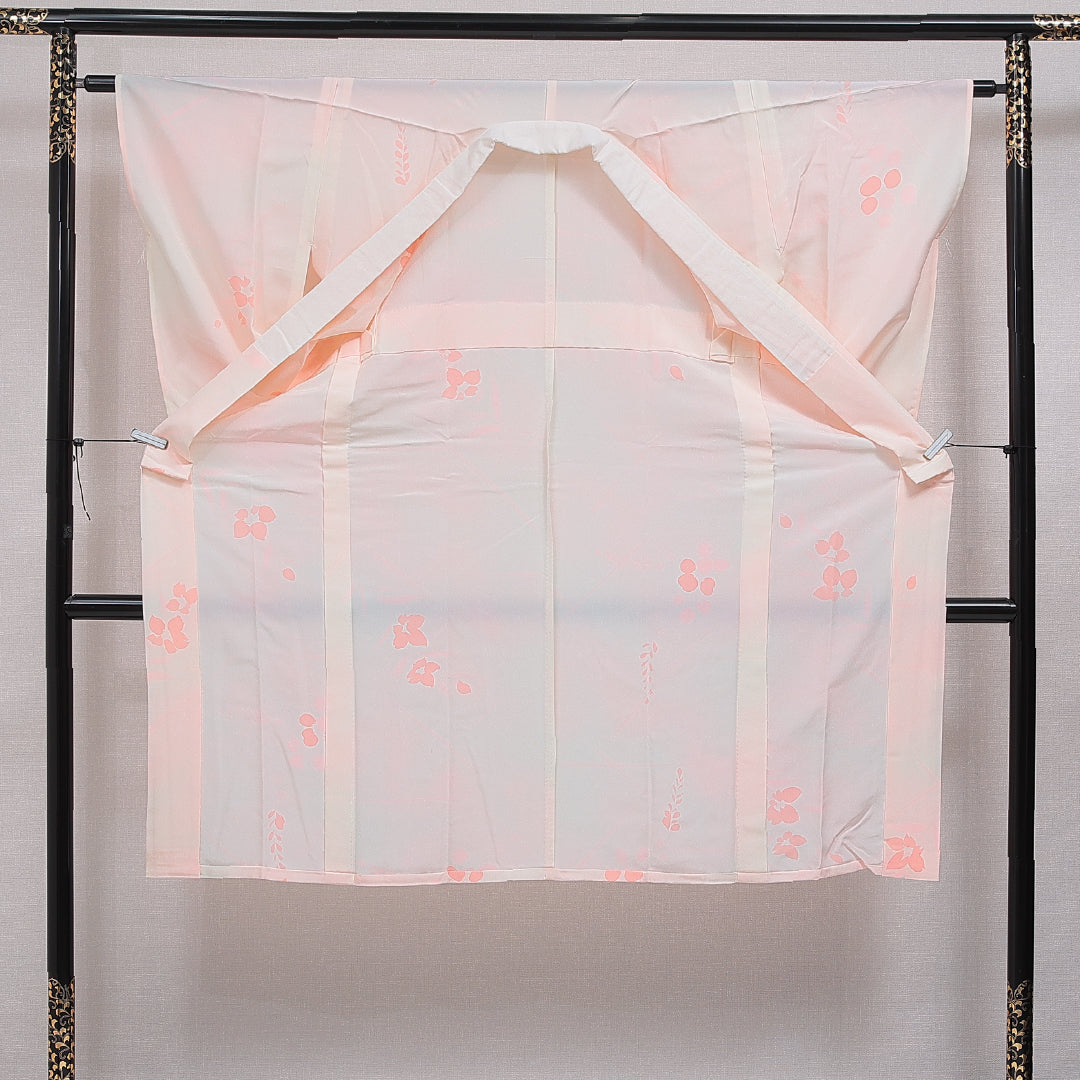長襦袢 無双袖 身丈128cm 裄丈62cm 正絹 Aランク Lサイズ 創作柄 ピンク系 RP 1239-16499