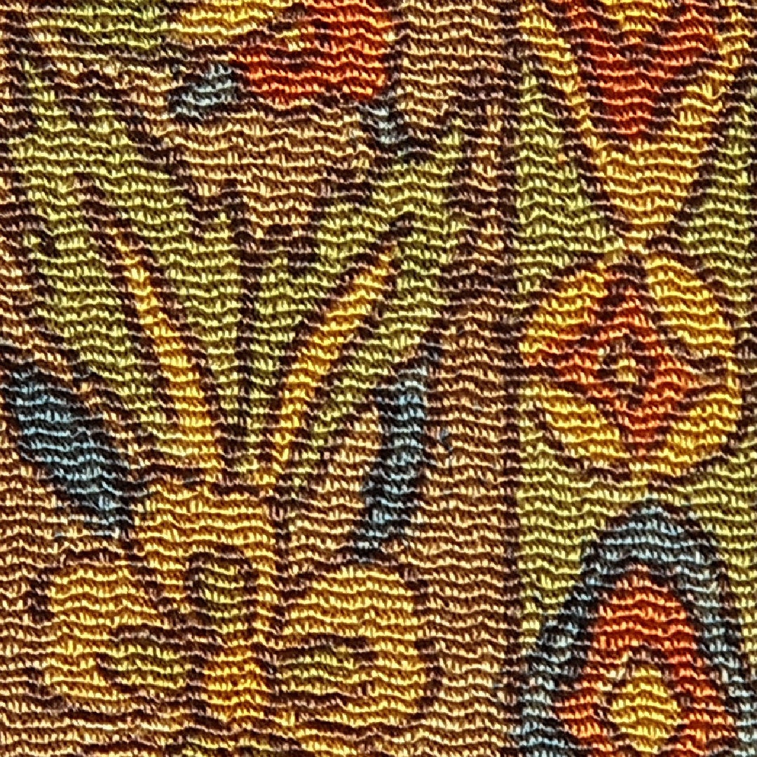 小紋 袷 身丈168cm 裄丈66cm 正絹 Sランク XLサイズ 広衿 インフォーマル 植物柄 多色系 黄系 1215-15657