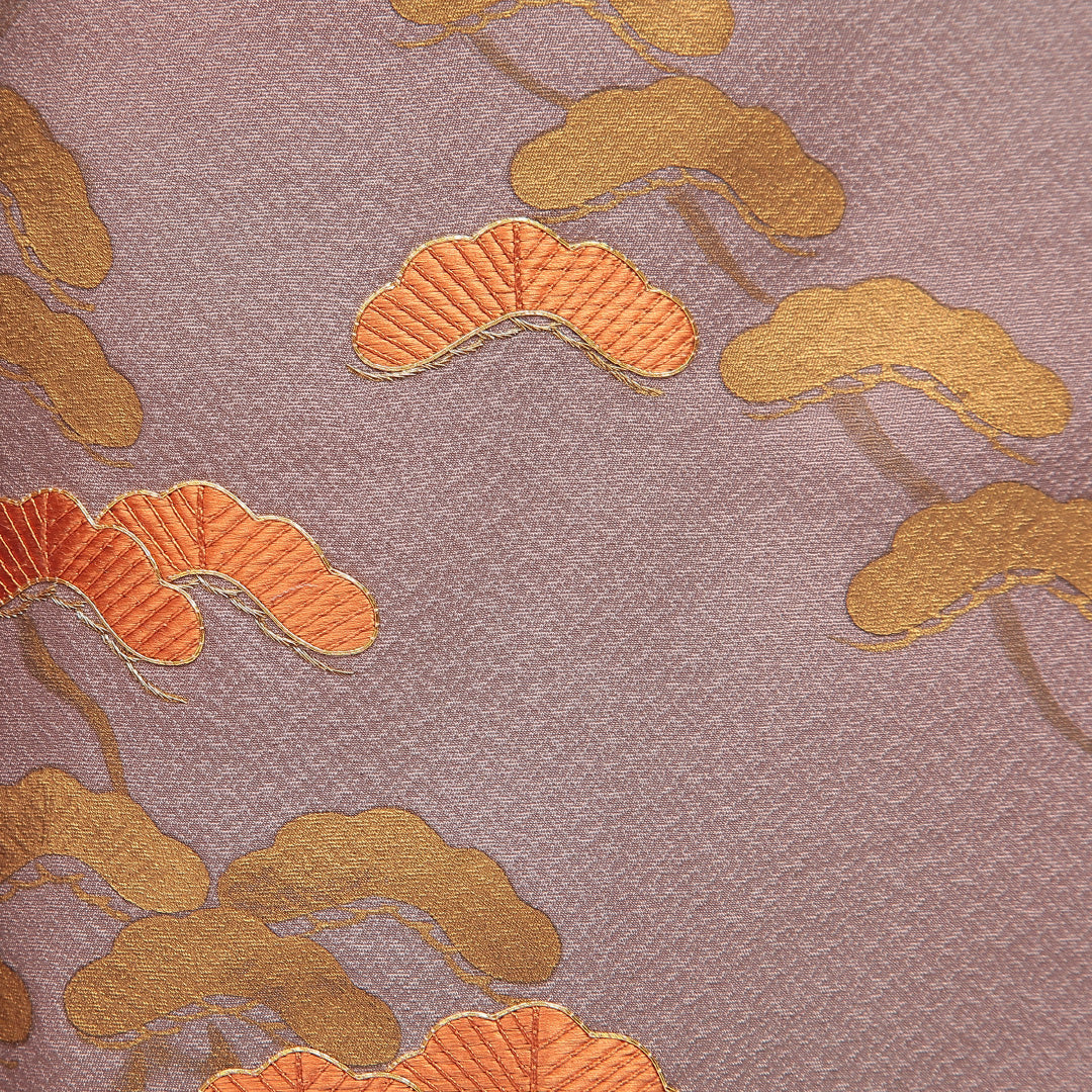 訪問着 袷 身丈160cm 裄丈66cm 正絹 Sランク Lサイズ 広衿 セミフォーマル 笠松 ぼかし染 刺繍 金駒刺繍 ピンク系 茶系 1212-16868