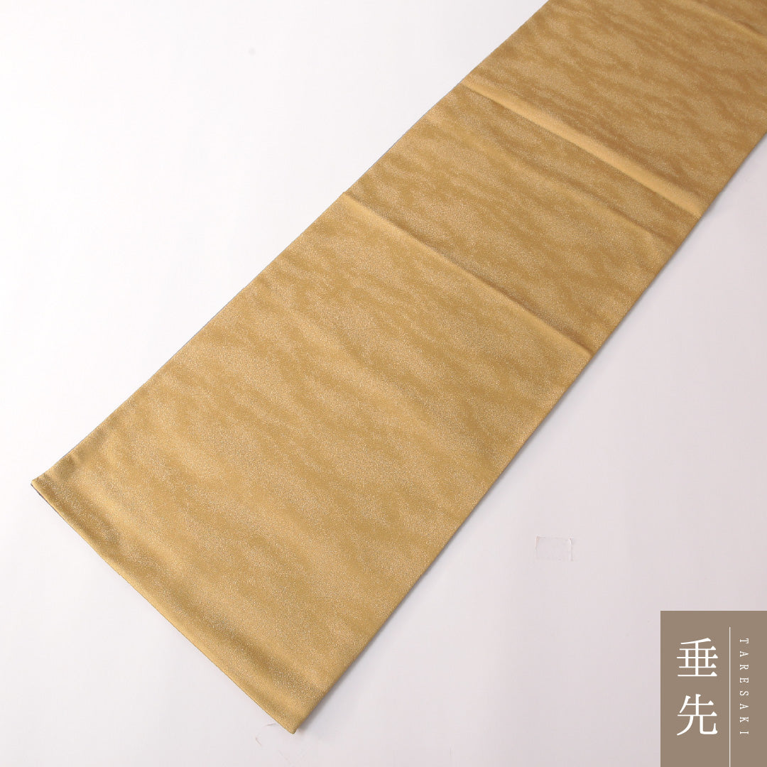 袋帯 帯丈468cm 正絹 ポイント柄 染め帯 セミフォーマル 桜 落款 金系 グレー系 1243-01747