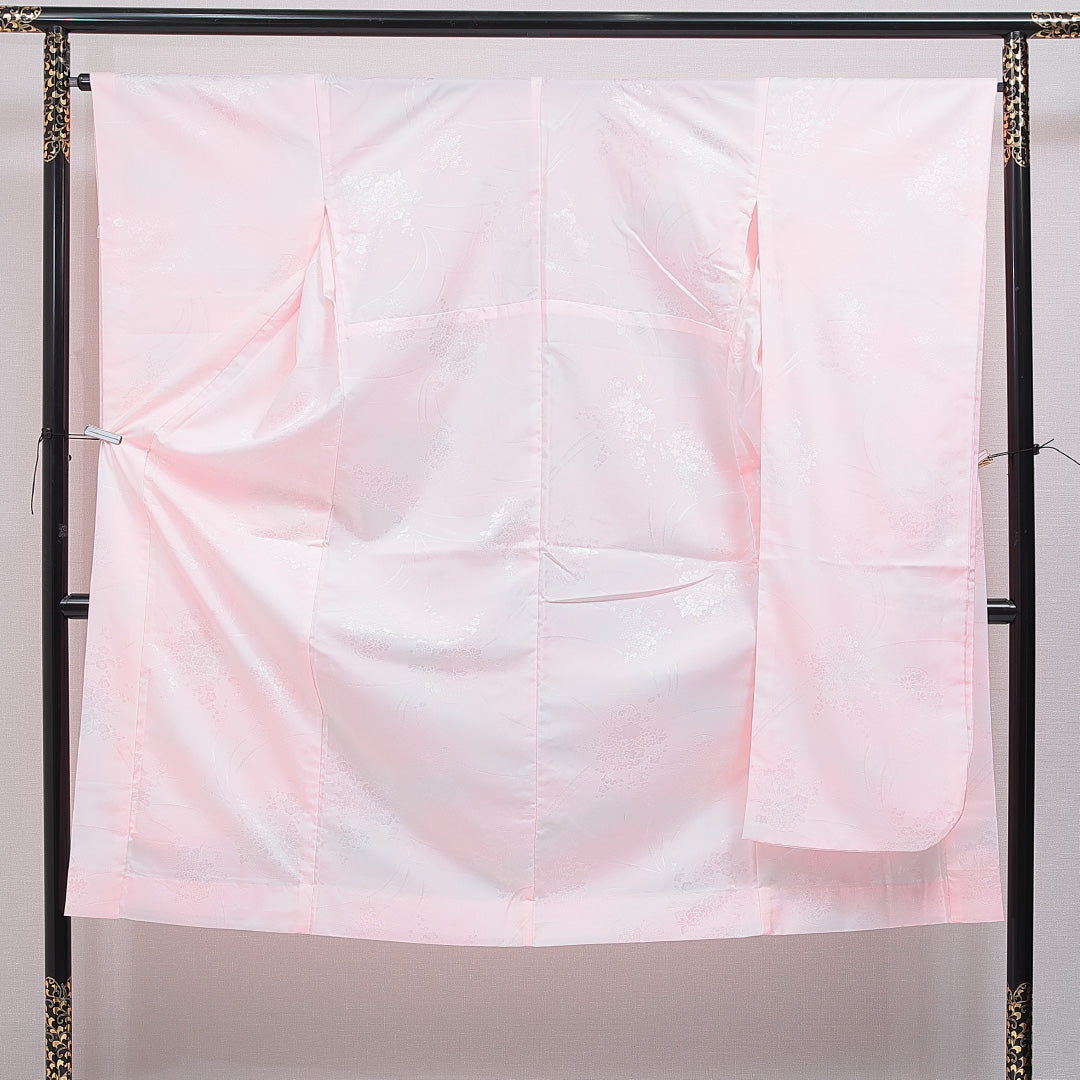 洗える着物 振袖用 長襦袢 無双袖 身丈137cm 裄丈66cm ポリエステル Sランク 2XLサイズ 菊 ピンク系 RP 1240-16462