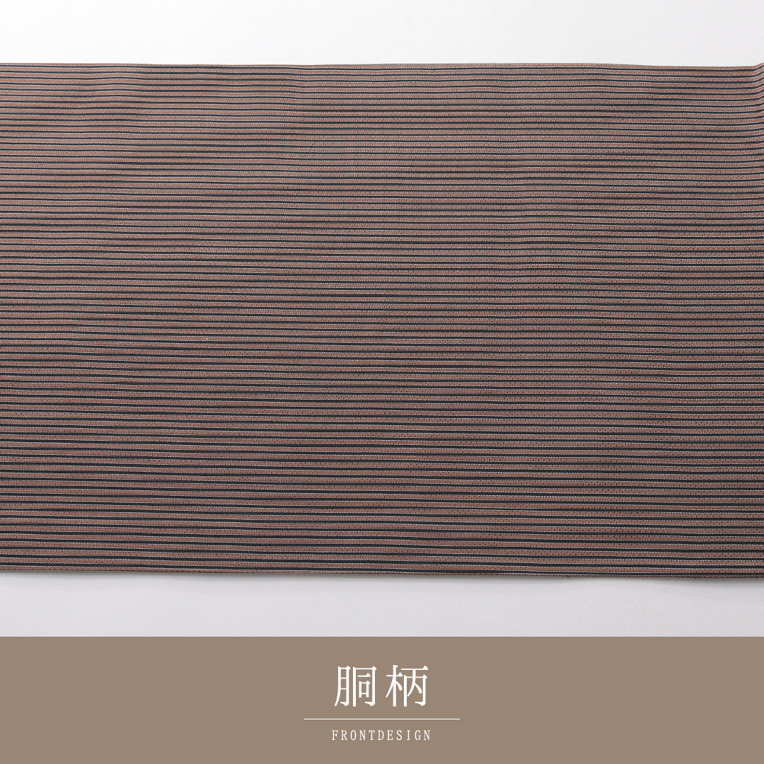 袋帯（紬） 帯丈448cm インフォーマル 全通 帯芯なし Sランク 正絹 縞 ベージュ系 1223-02130