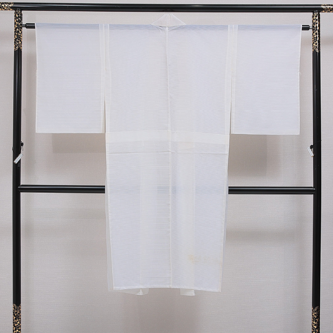 夏物 洗える着物 長襦袢 絽 身丈126cm 裄丈62cm ポリエステル Bランク Mサイズ 無地 白系 RP 1239-16598