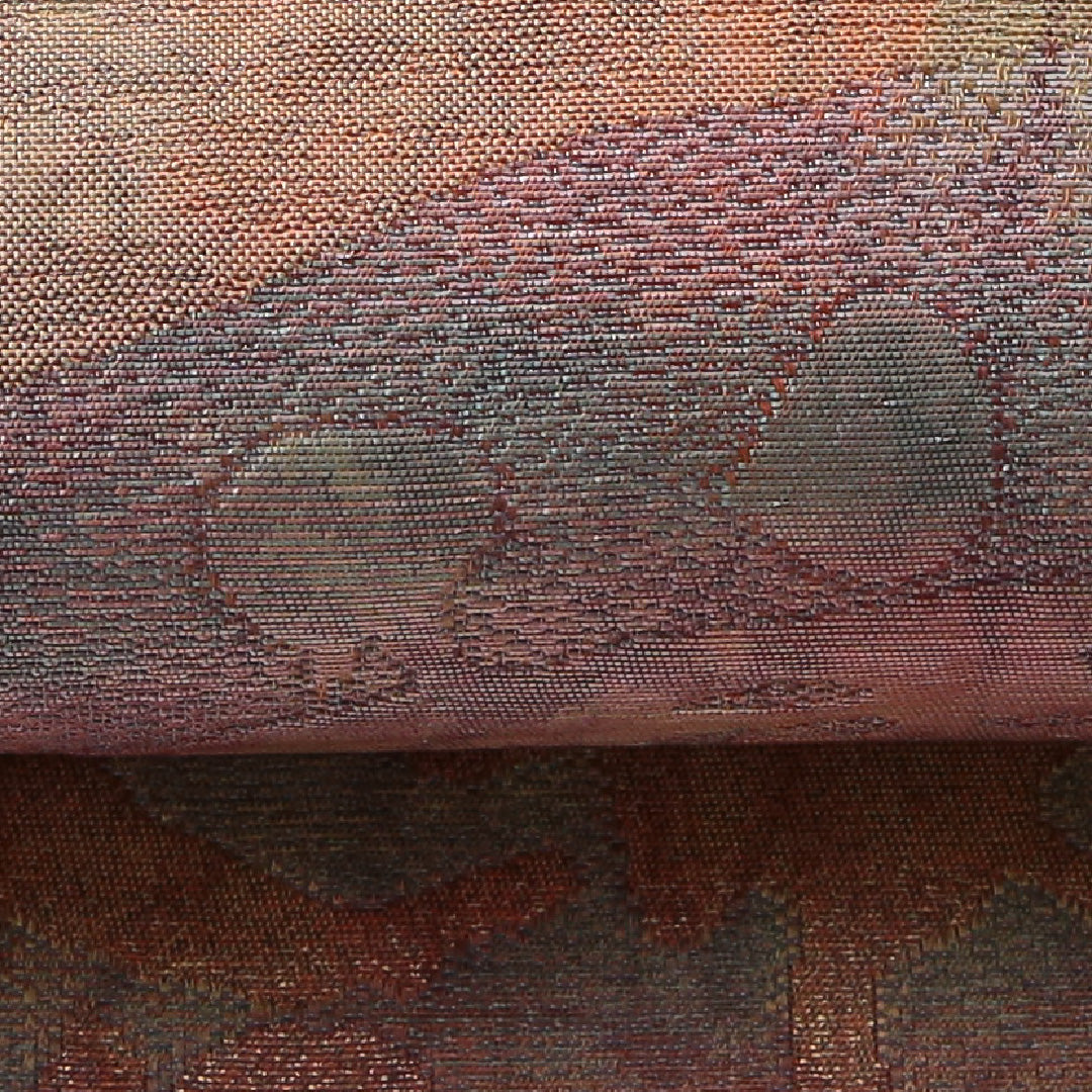 八寸名古屋帯 帯丈358cm カジュアル 名古屋仕立て 六通 帯芯なし Sランク 正絹 創作柄 ベージュ系 1224-03497