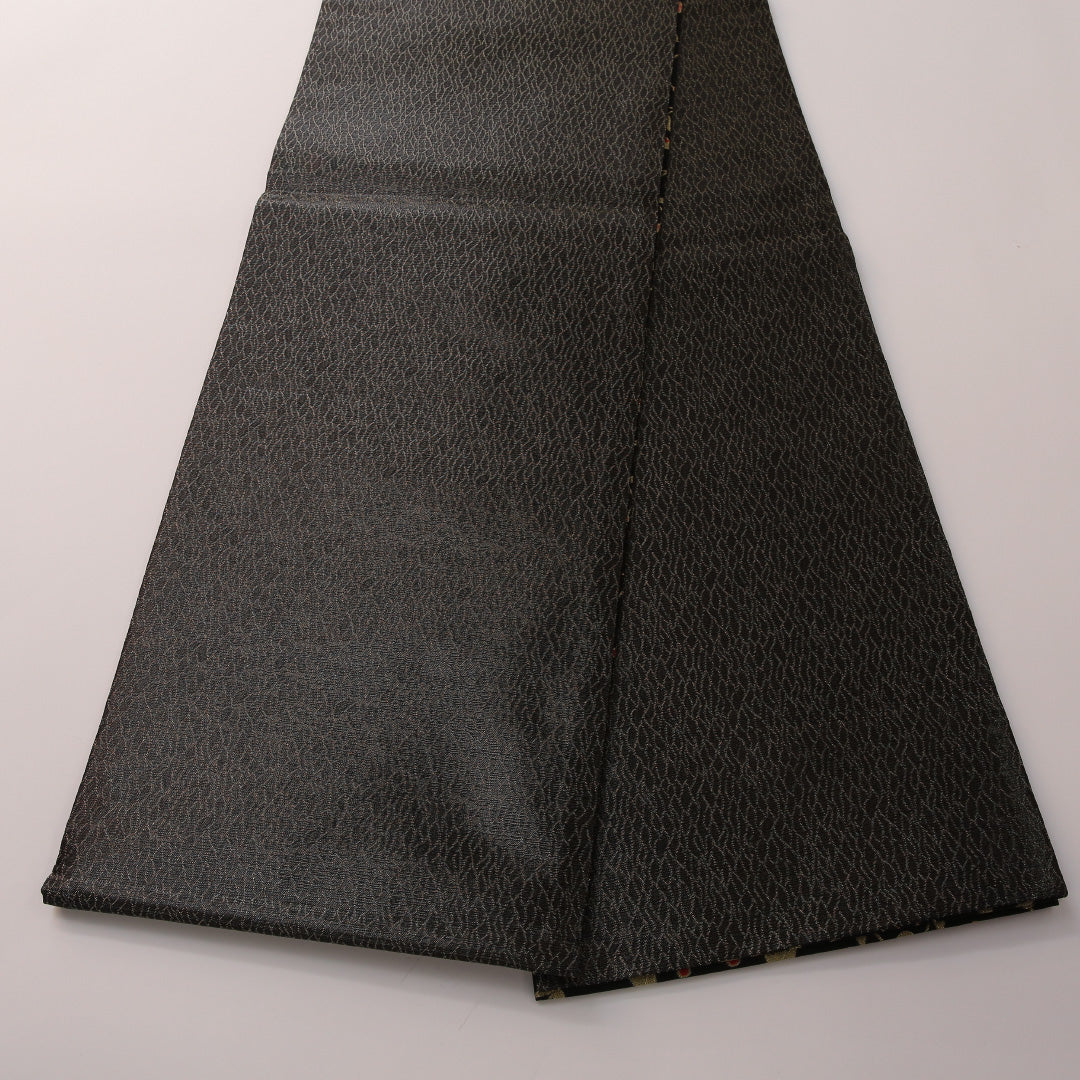 袋帯 帯丈440cm フォーマル 六通 Sランク 正絹 唐草 黒系 金系 1223-01897