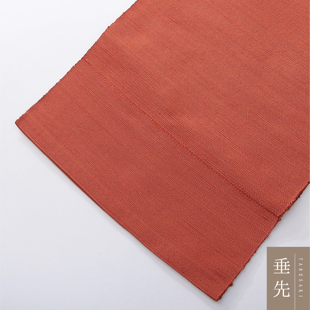 八寸名古屋帯（紬） 帯丈350cm カジュアル 開き仕立て ポイント柄 Aランク 正絹 菊 朱系 1224-03910