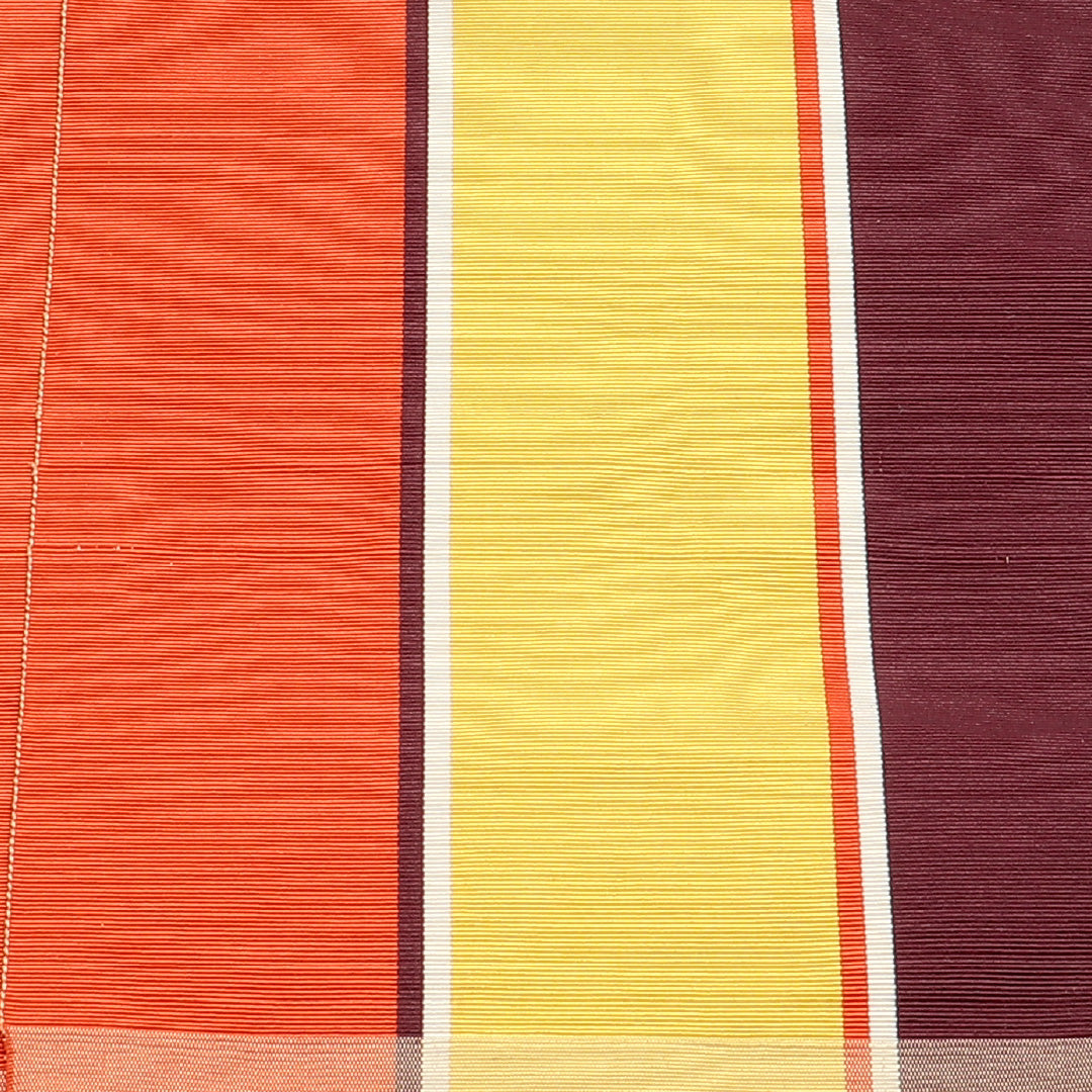 半幅帯 帯丈320cm カジュアル 単衣帯 全通 Sランク 正絹 縞 多色系 1225-00640