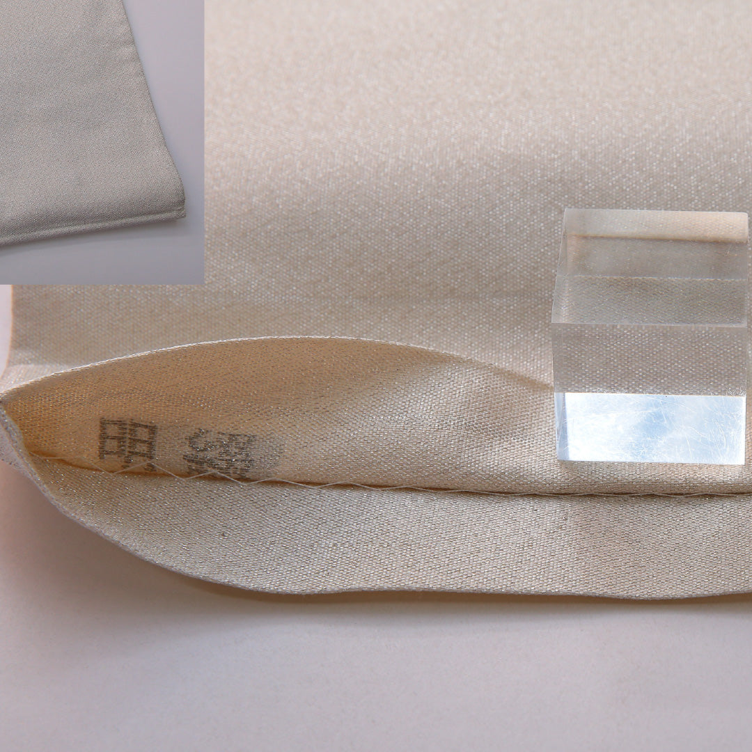 袋帯 帯丈428cm フォーマル ポイント柄 Aランク 正絹 鶴 雲 銀系 1223-01976