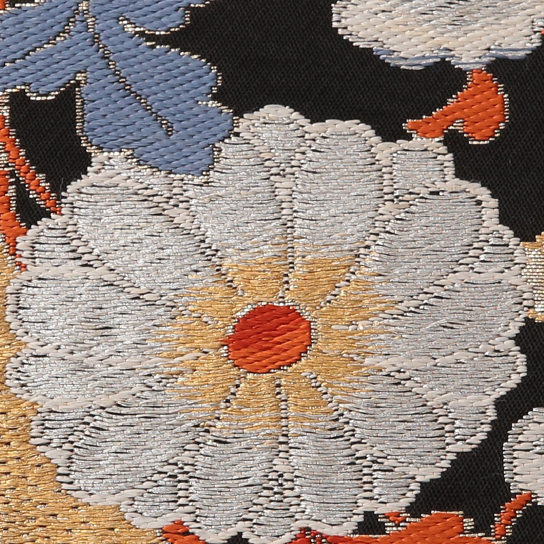 アンティーク 袋帯 帯丈400cm 六通 Bランク 正絹 菊 桐 金系 1223-01871