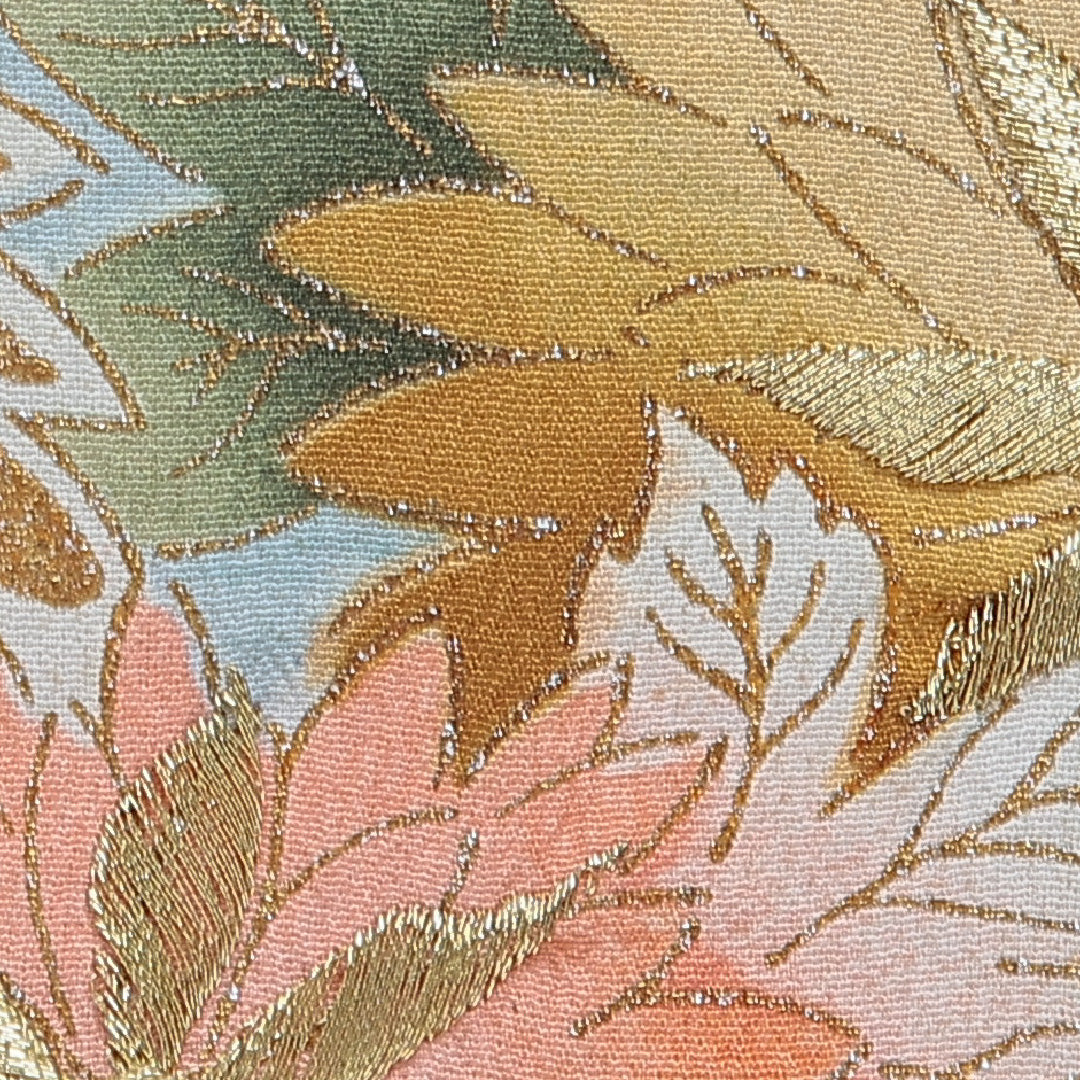 訪問着 洗える着物 袷 身丈160cm 裄丈64cm ポリエステル Cランク Lサイズ バチ衿 セミフォーマル 菊 桐 刺繍 水色系 1212-16096