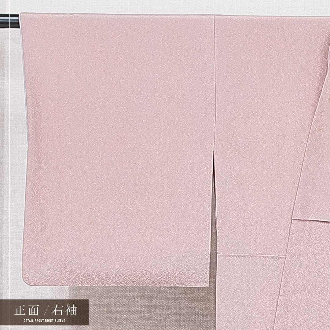 訪問着 袷 身丈164cm 裄丈64cm 正絹 Cランク セミフォーマル 広衿 Lサイズ 梅 可憐 落ち着き ピンク系 RP 1217-15523