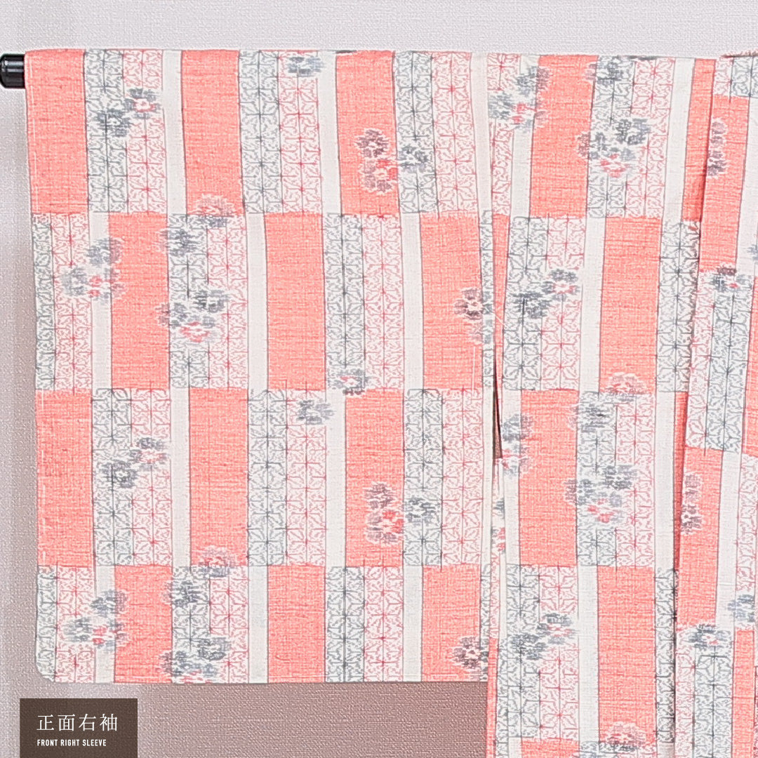 羽織 袷 身丈86cm 裄丈65cm 正絹 Sランク カジュアル Mサイズ 牡丹 朱系 RP 1232-16179