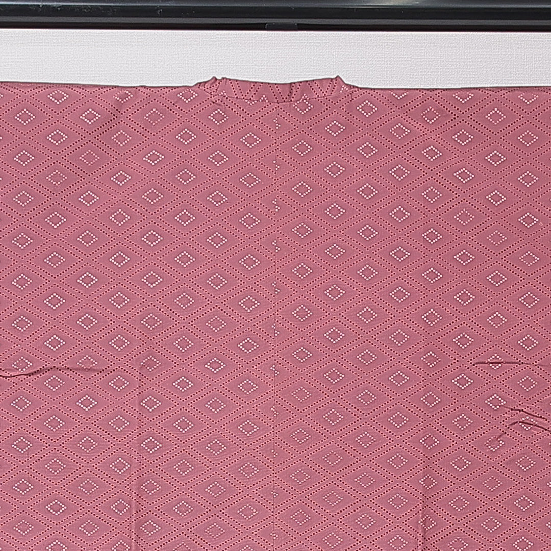 道行コート 単衣 身丈126cm 裄丈64cm 正絹 Sランク セミフォーマル Mサイズ 刺繍 ポケットあり 菱 ピンク系 RP 1237-16789