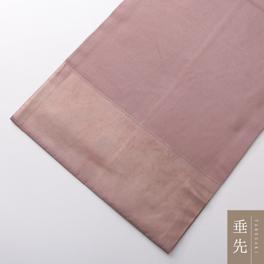 九寸名古屋帯 Sランク 帯丈364cm 正絹 ポイント柄 名古屋仕立て 織り インフォーマル 波頭 くすんだピンク系 RP 1245-03768
