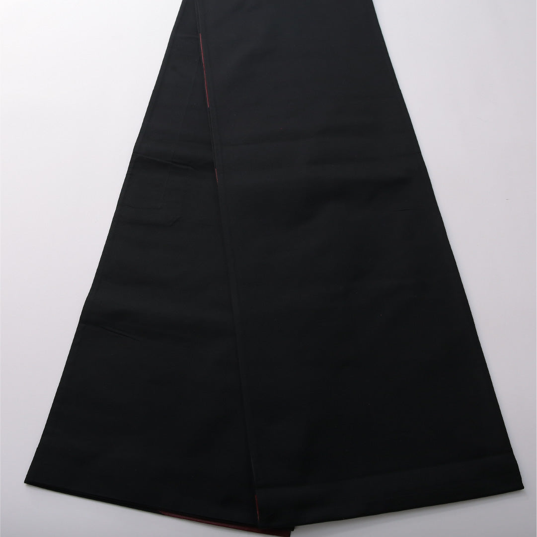 九寸名古屋帯 帯丈370cm カジュアル 開き仕立て 六通 Aランク 正絹 流水 黒系 1224-03513