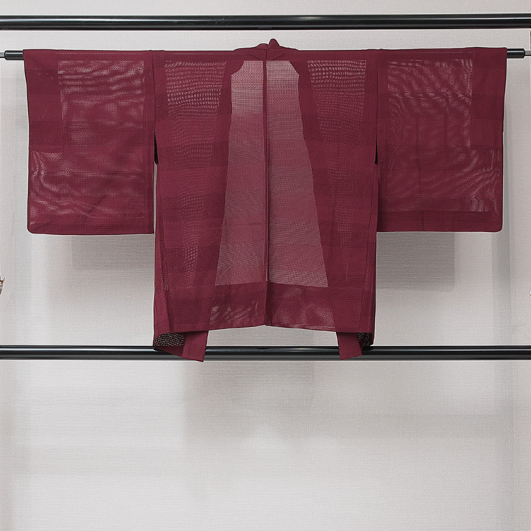 羽織 夏物 夏物 身丈75cm 裄丈62cm 正絹 Sランク Sサイズ カジュアル 創作柄 紫系 1217-15271