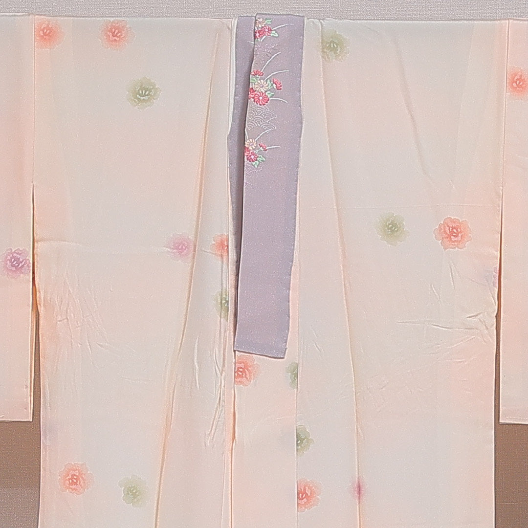 長襦袢 無双袖 身丈129cm 裄丈64cm 正絹 Sランク Lサイズ 芙蓉 ピンク系 RP 1239-16633
