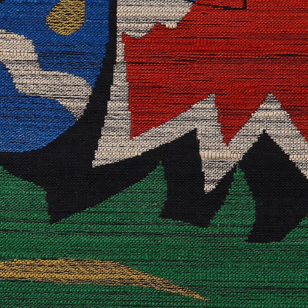 袋帯 帯丈424cm カジュアル 六通 帯芯なし Sランク 正絹 花柄 紺系 1223-01906