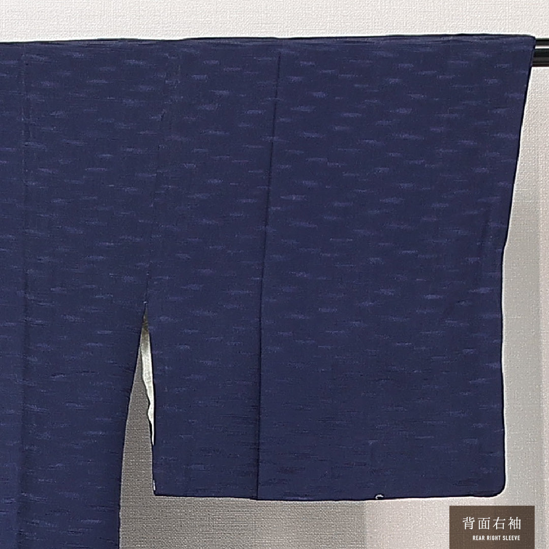 道行コート 袷 身丈81cm 裄丈64cm 正絹 Sランク セミフォーマル Mサイズ 織り出し ポケットあり 無地 青系 RP 1237-15287
