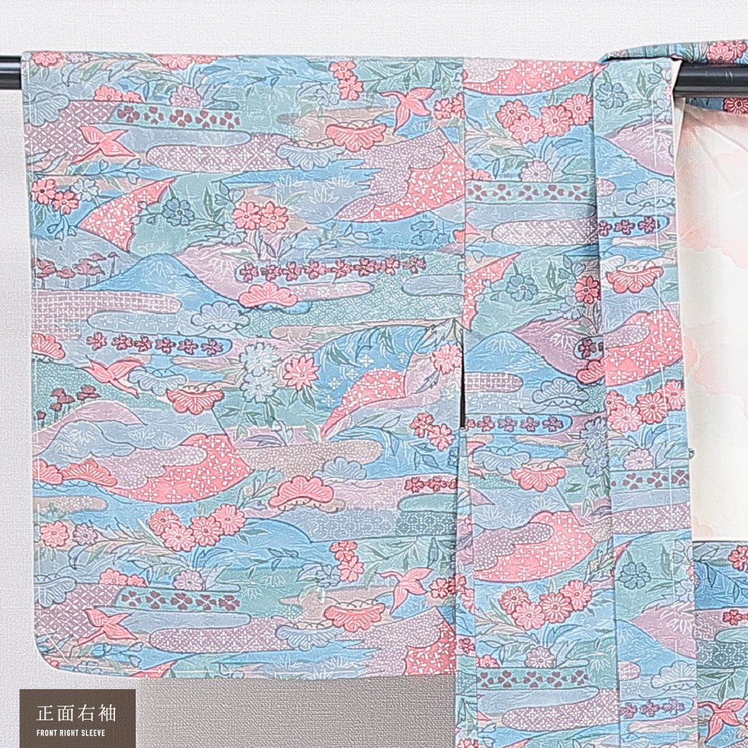 羽織 袷 身丈73cm 裄丈61cm 正絹 Cランク カジュアル Sサイズ 古典柄 多色系 HP 1232-16853