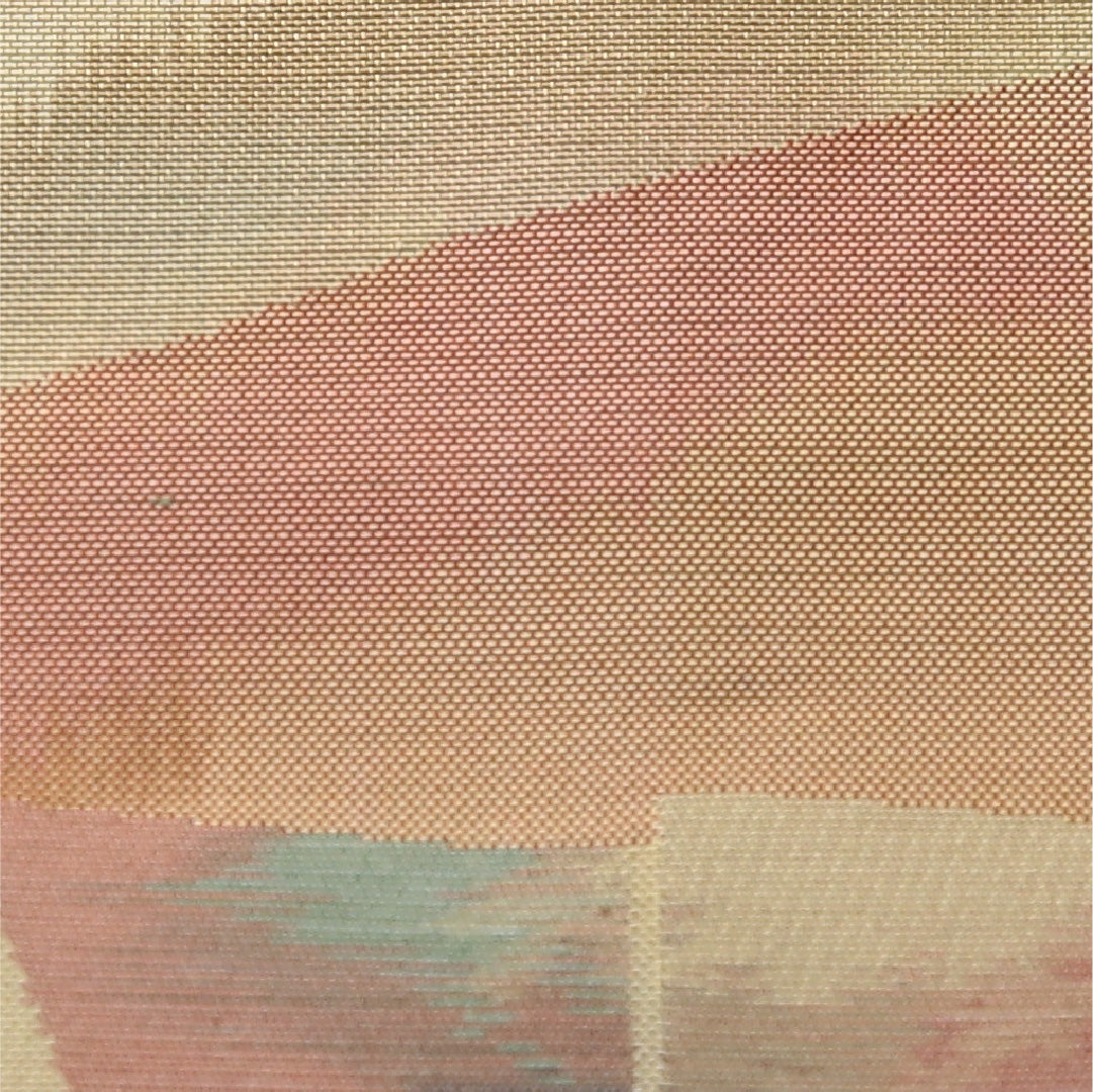 八寸名古屋帯 帯丈368cm カジュアル 松葉仕立て 全通 Sランク 正絹 抽象柄 多色系 1224-03828