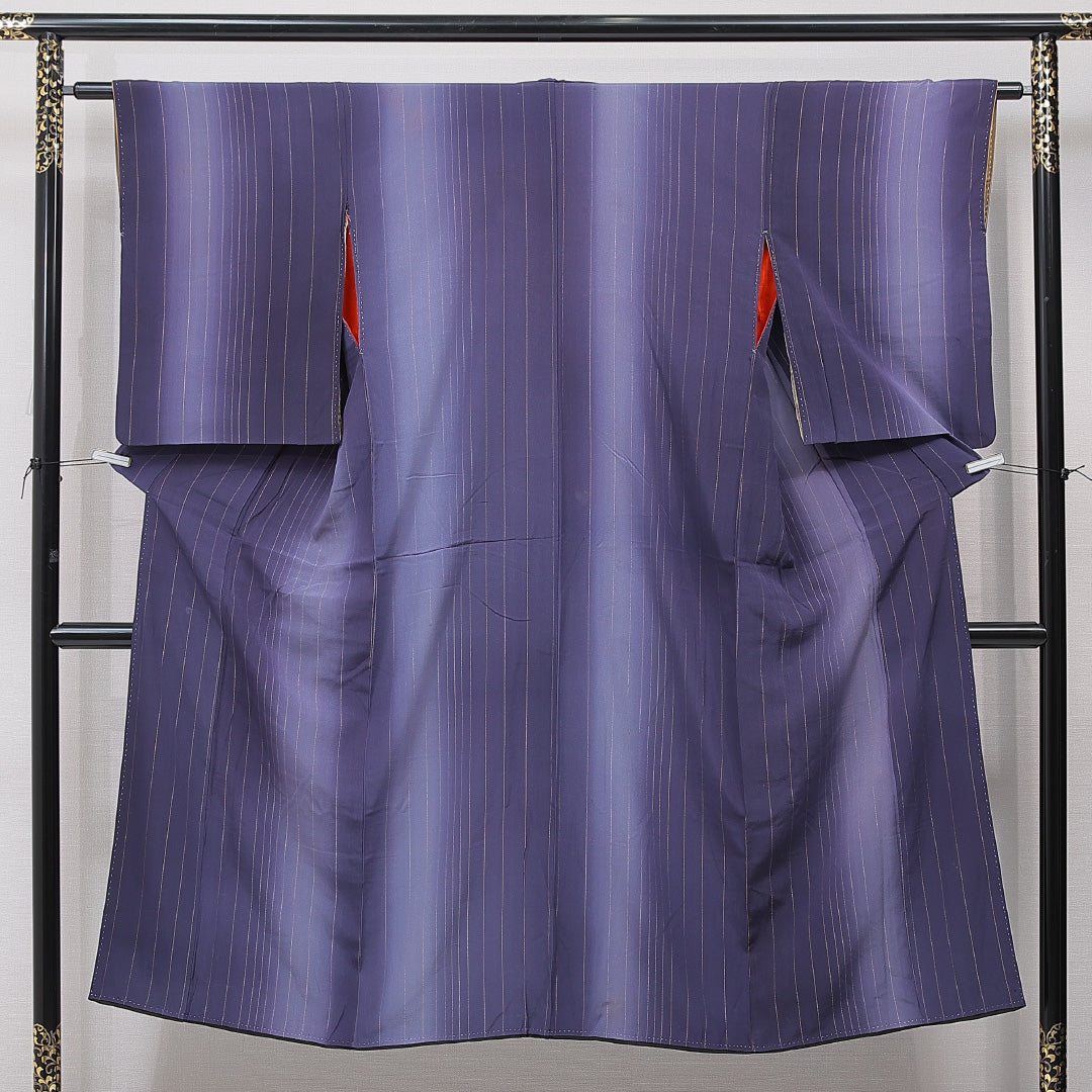 st-4406　アンティーク正絹小紋袷　たちばな　紫