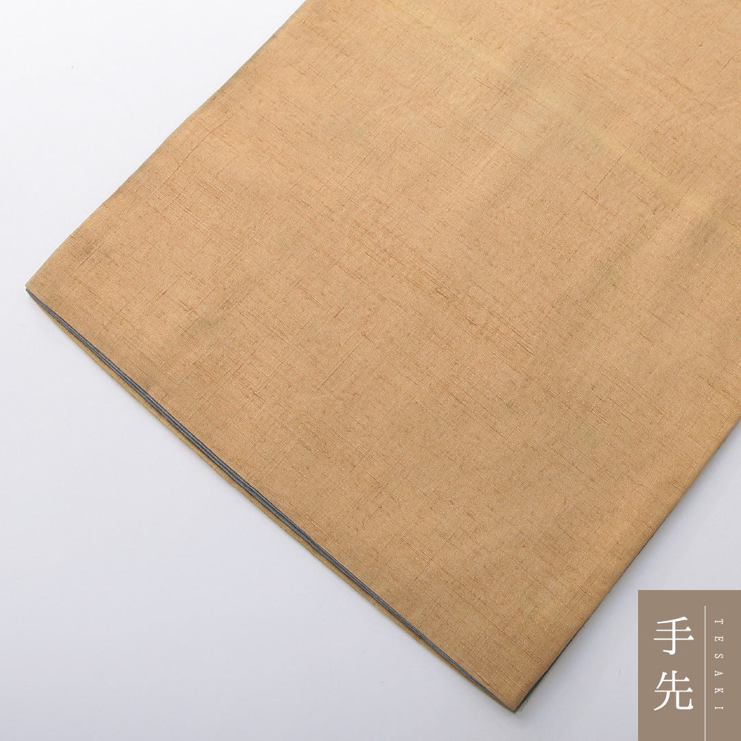 袋帯（紬） 帯丈452cm 正絹 ポイント柄 インフォーマル 大和美人文 落款 黄系 1243-02085