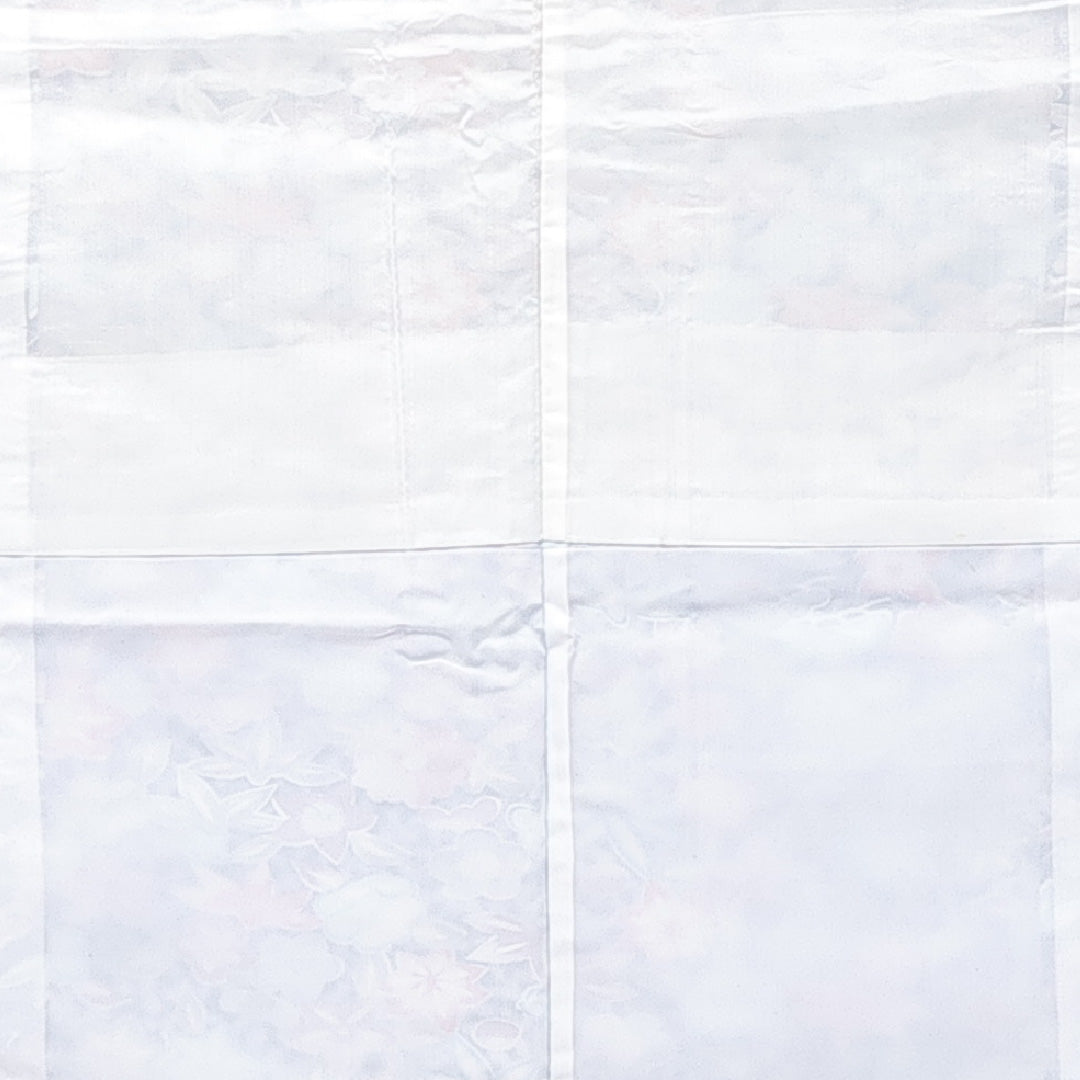 小紋 洗える着物 袷 身丈153cm 裄丈62cm ポリエステル Cランク Sサイズ バチ衿 インフォーマル 花柄 水色系 1215-15726