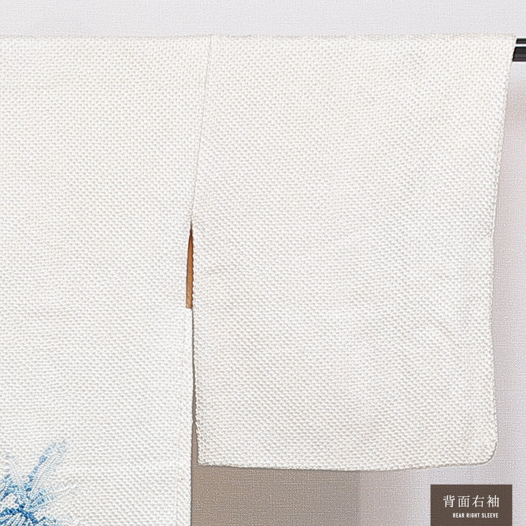 羽織 袷 身丈83cm 裄丈65cm 正絹 Cランク カジュアル Mサイズ 紐あり 笹 クリーム系 HP 1232-16836