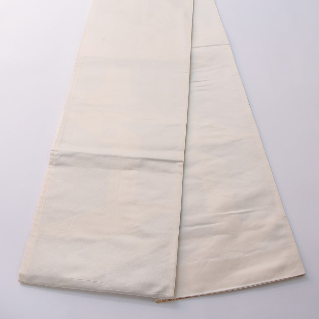 袋帯 帯丈432cm 正絹 六通 フォーマル 亀甲 吉祥文様 白系 金系 1243-01964