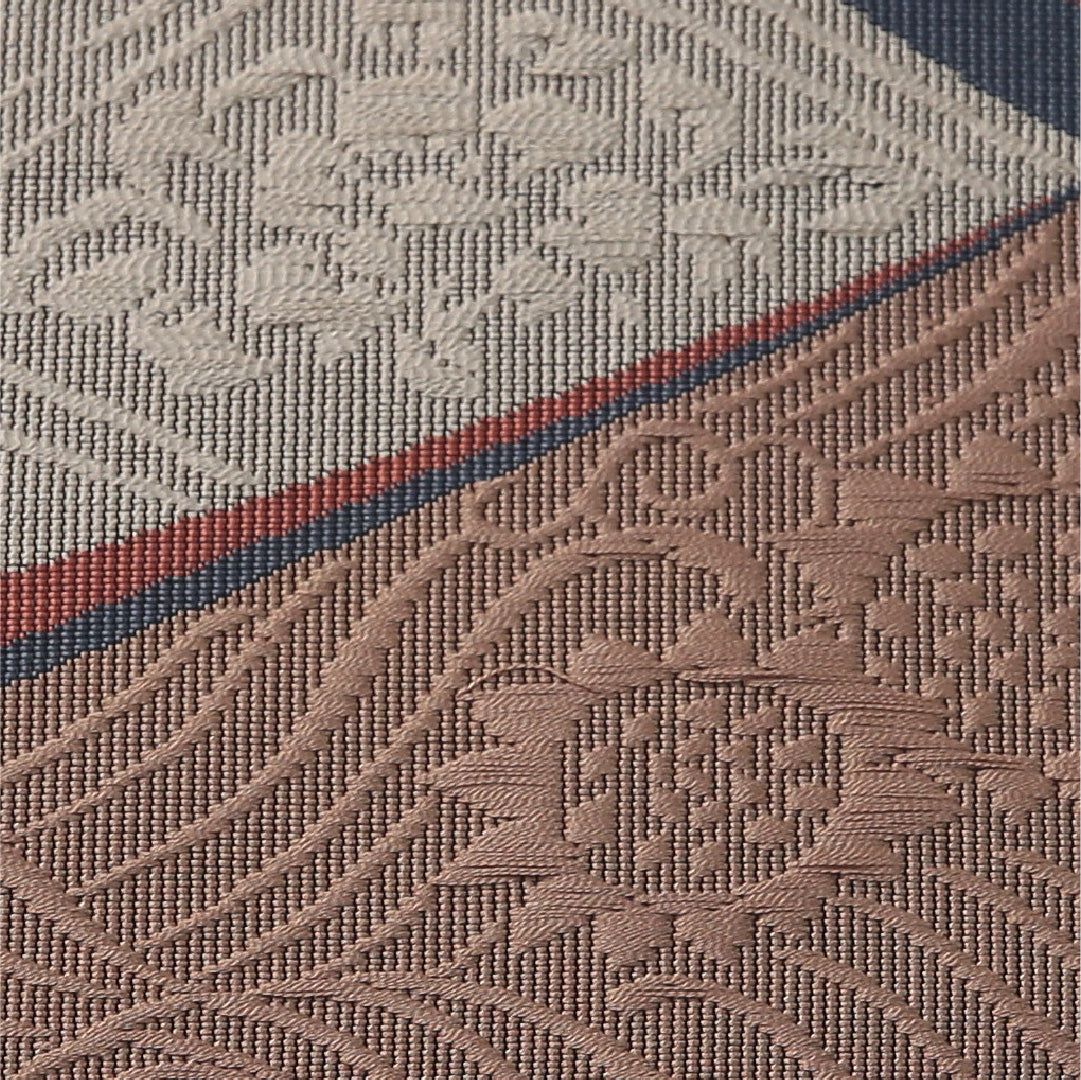 八寸名古屋帯 帯丈340cm セミフォーマル 松葉仕立て 六通 Cランク 正絹 流水 菊 金系 黒系 1224-03657