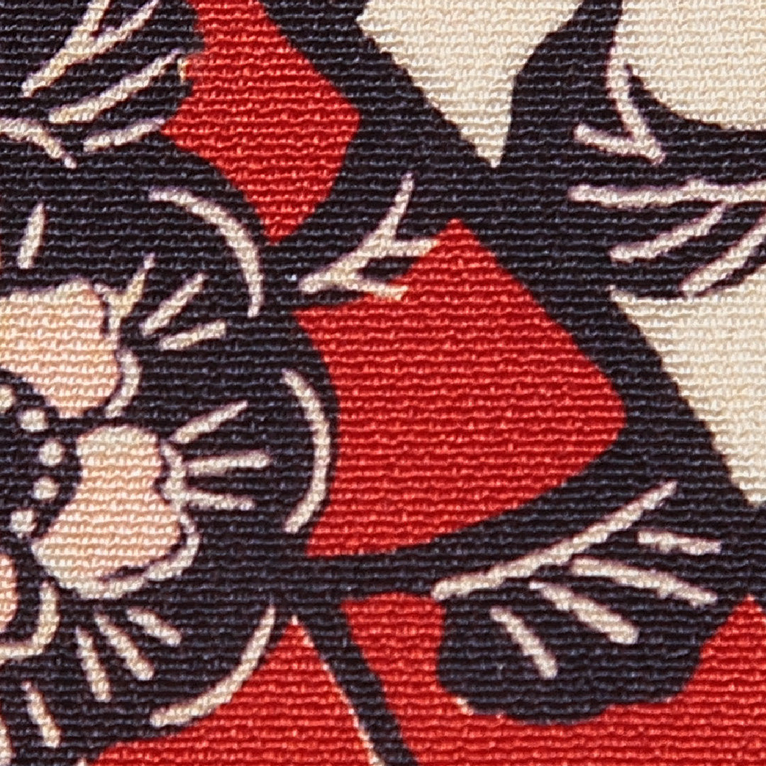 アンティーク 小紋 袷 身丈151cm 裄丈60cm 正絹 Cランク Sサイズ バチ衿 花柄 多色系 赤系 1215-16035