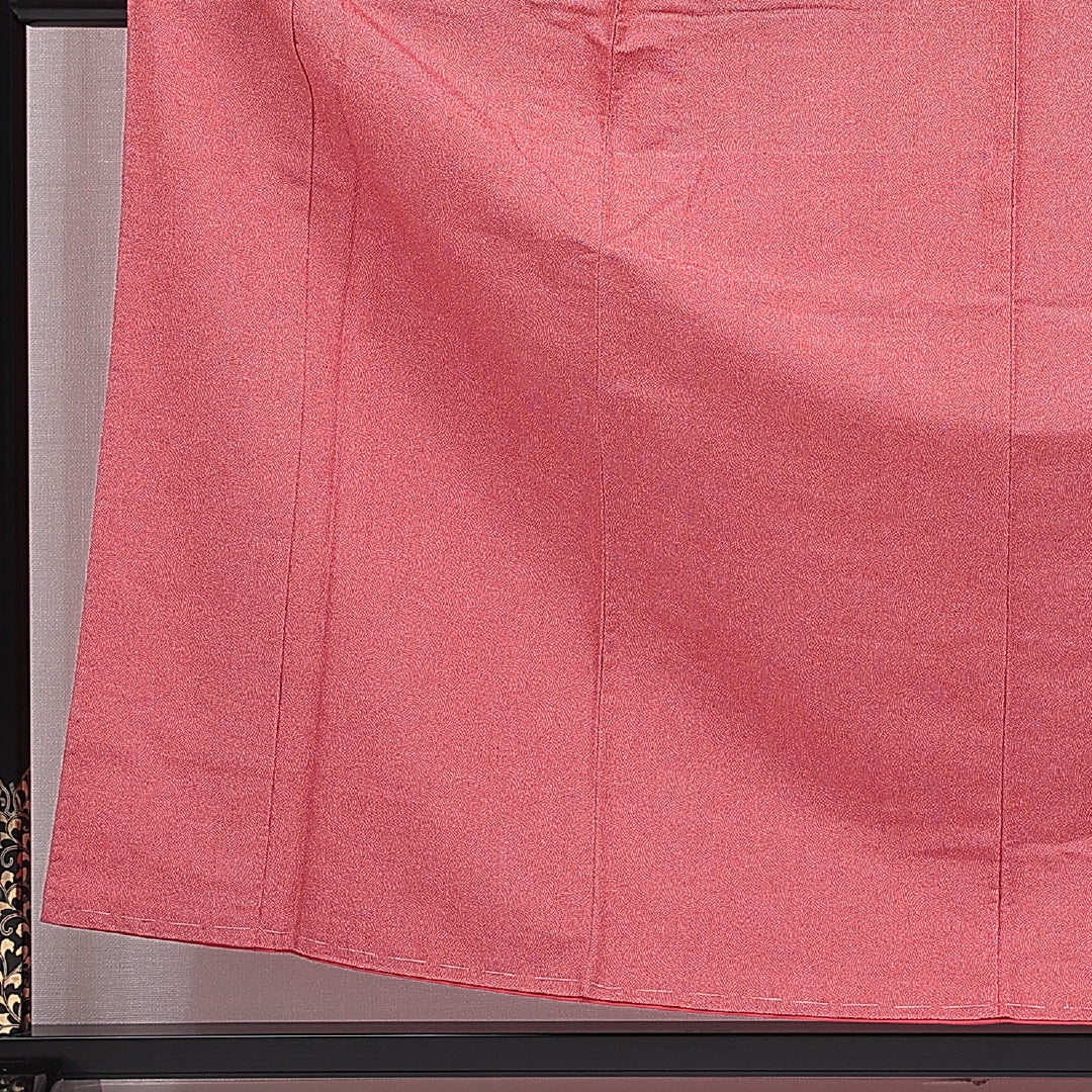 江戸小紋（鮫） 洗える着物 胴抜き 身丈158cm 裄丈64cm ポリエステル Sランク Mサイズ バチ衿 インフォーマル 赤系 1262-16410