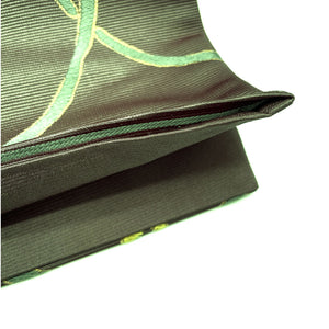 袋帯 幾何学模様 十二支 438cm 正絹 Sランク 全通 カジュアル 緑系 1123001902319