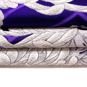 袋帯 古典 菊 レトロ 419cm 正絹 Sランク 六通 カジュアル 紫系 1123002112320