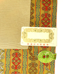 （未使用品）名古屋帯 龍村美術織物 チャンカイの申 帯丈362cm 正絹 Sランク 全通 カジュアル 黄系 1124001032323  開き仕立て
