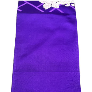袋帯 古典 菊 レトロ 419cm 正絹 Sランク 六通 カジュアル 紫系 1123002112320