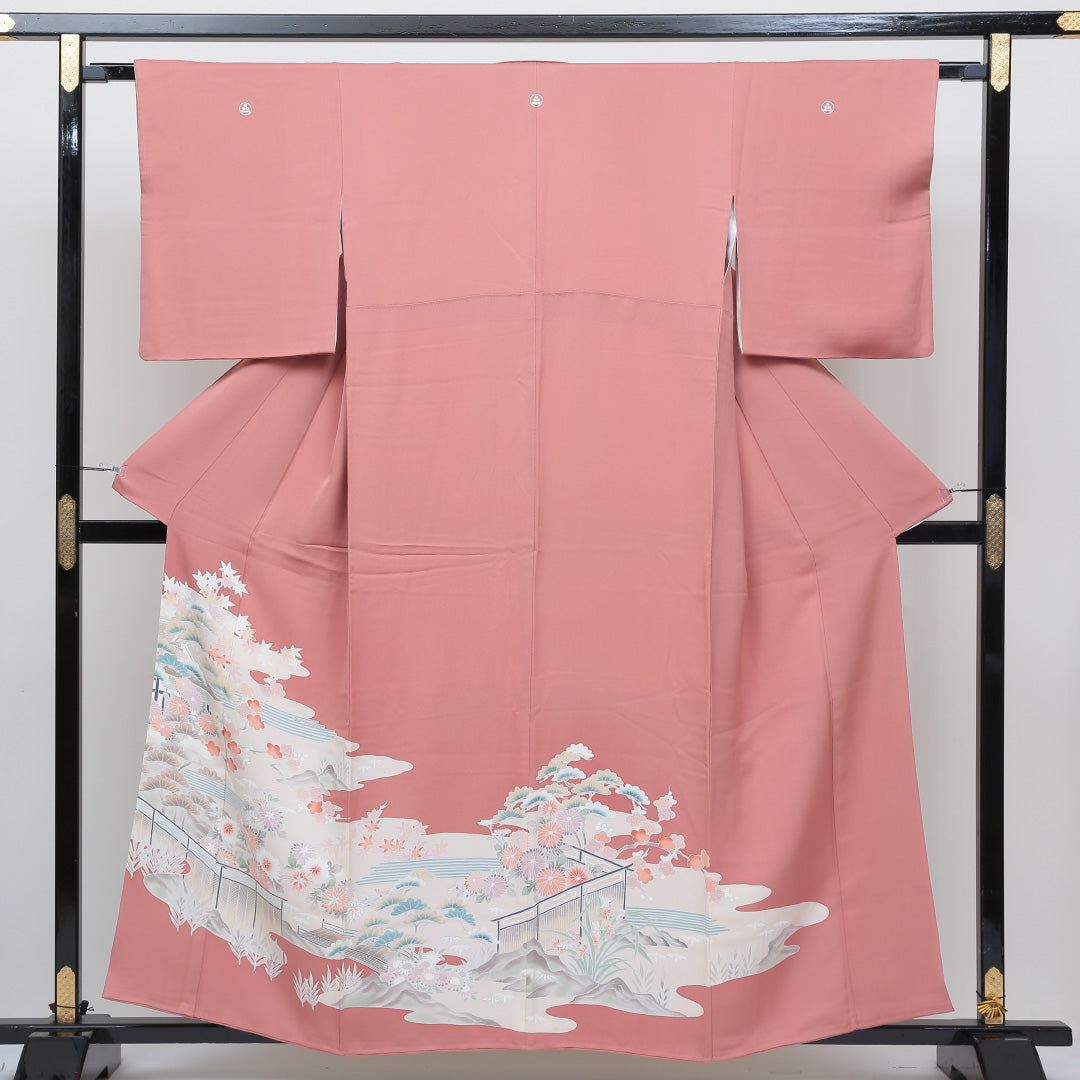 【セール新作】新品未使用　着物　高級　総絞り羽織　ピンク　裄65　しつけ糸付き　和服　美品 着物・浴衣