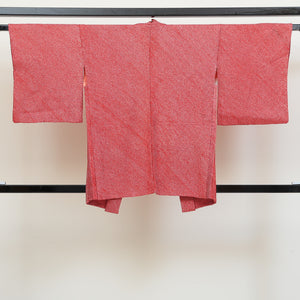 赤色の絞り、正絹の羽織り(身長150cm台向け)