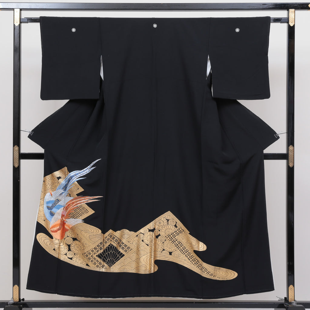 中古・リサイクル着物】黒留袖 袷 身丈151cm 裄丈～62cm 黒系 正絹 