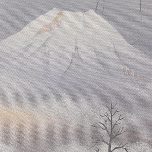 袋帯 帯丈444cm 六通 仕立て上がり フォーマル 灰色系 富士山 122322200152